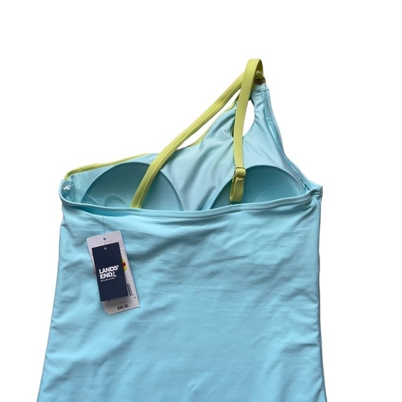 Lands’End Women’s Tummy Control UPF 50 Asymmetrical One-Piece Swimsuit Size 10 - Picture 7 of 9